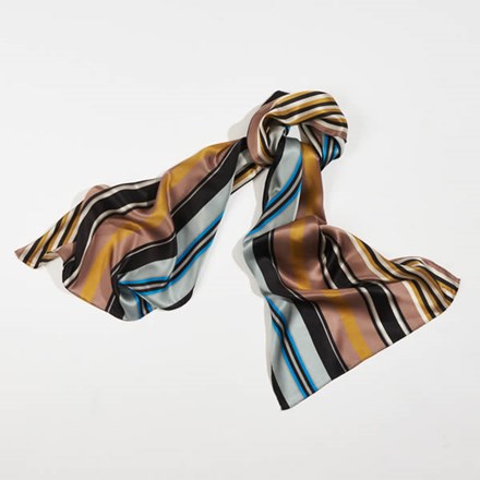 City Stripe Blue Silk Scarf SCARF008