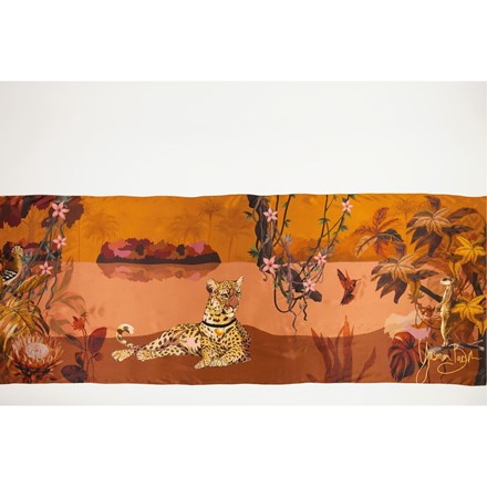 Golden Leopard Silk Scarf 650 x 1700 MSGL001